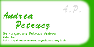 andrea petrucz business card